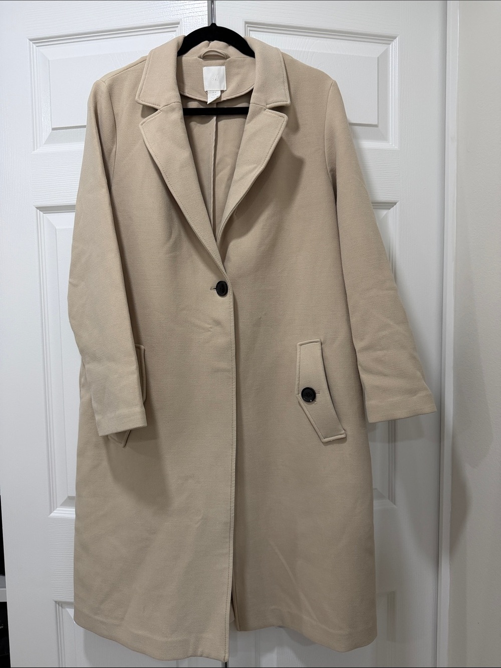 H&M Beige Single-Button Trench Coat